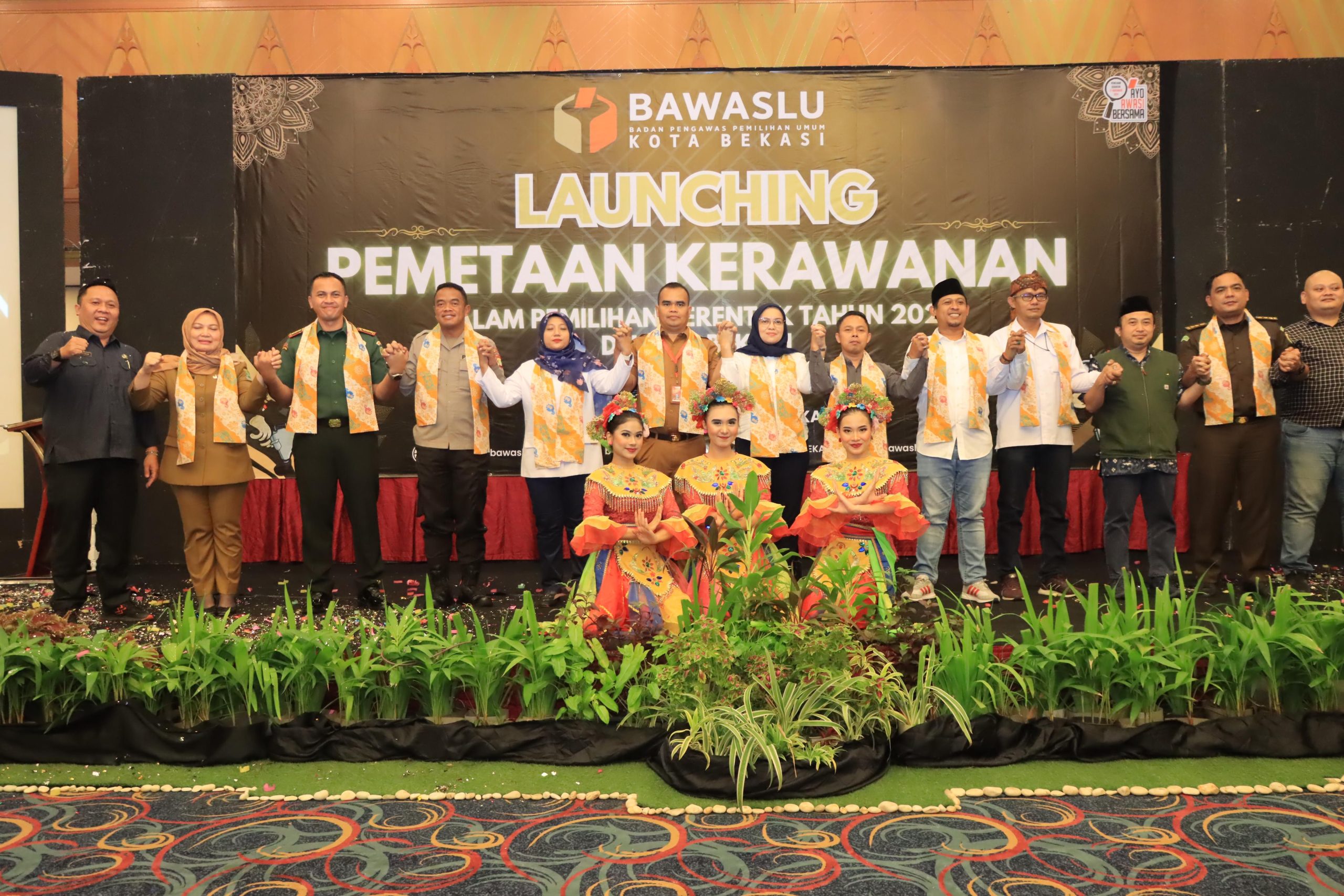 Kapolres Metro Bekasi Kota dan Dandim 0507/Bks Hadiri Launching Pemetaan Kerawanan dalam Pemilu Serentak 2024